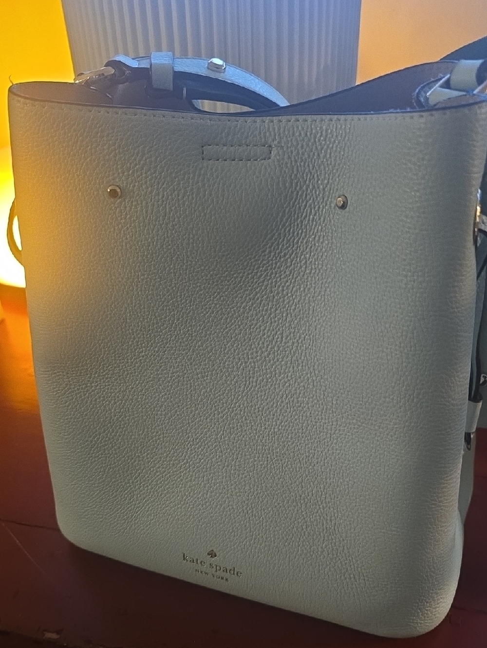 Kate Spade Light Blue Pebbled Leather Tote with Top Handles